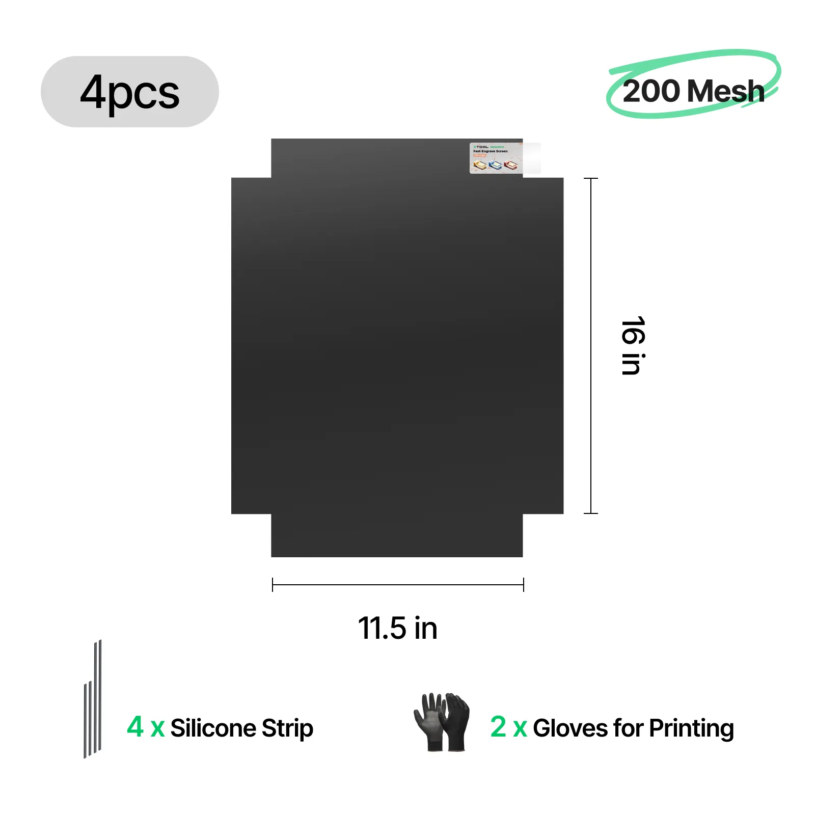200 Mesh Polyester Fast-Engrave Screen (4pcs) 11.5" x 16" - Image 4