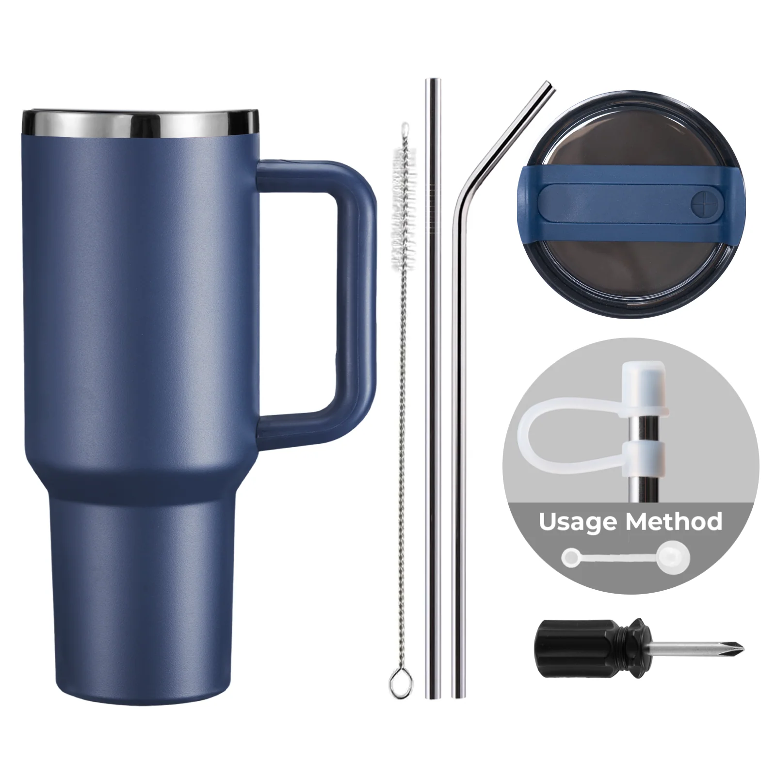 40oz Stainless Steel Tumbler with Removable Handle - Image 44
