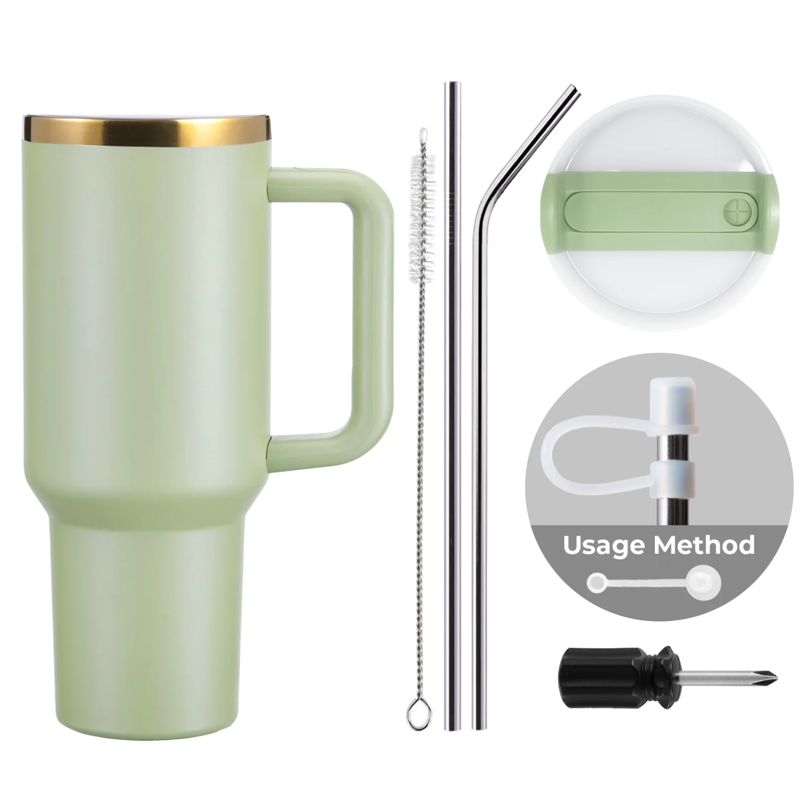 40oz Stainless Steel Tumbler with Removable Handle - Image 59