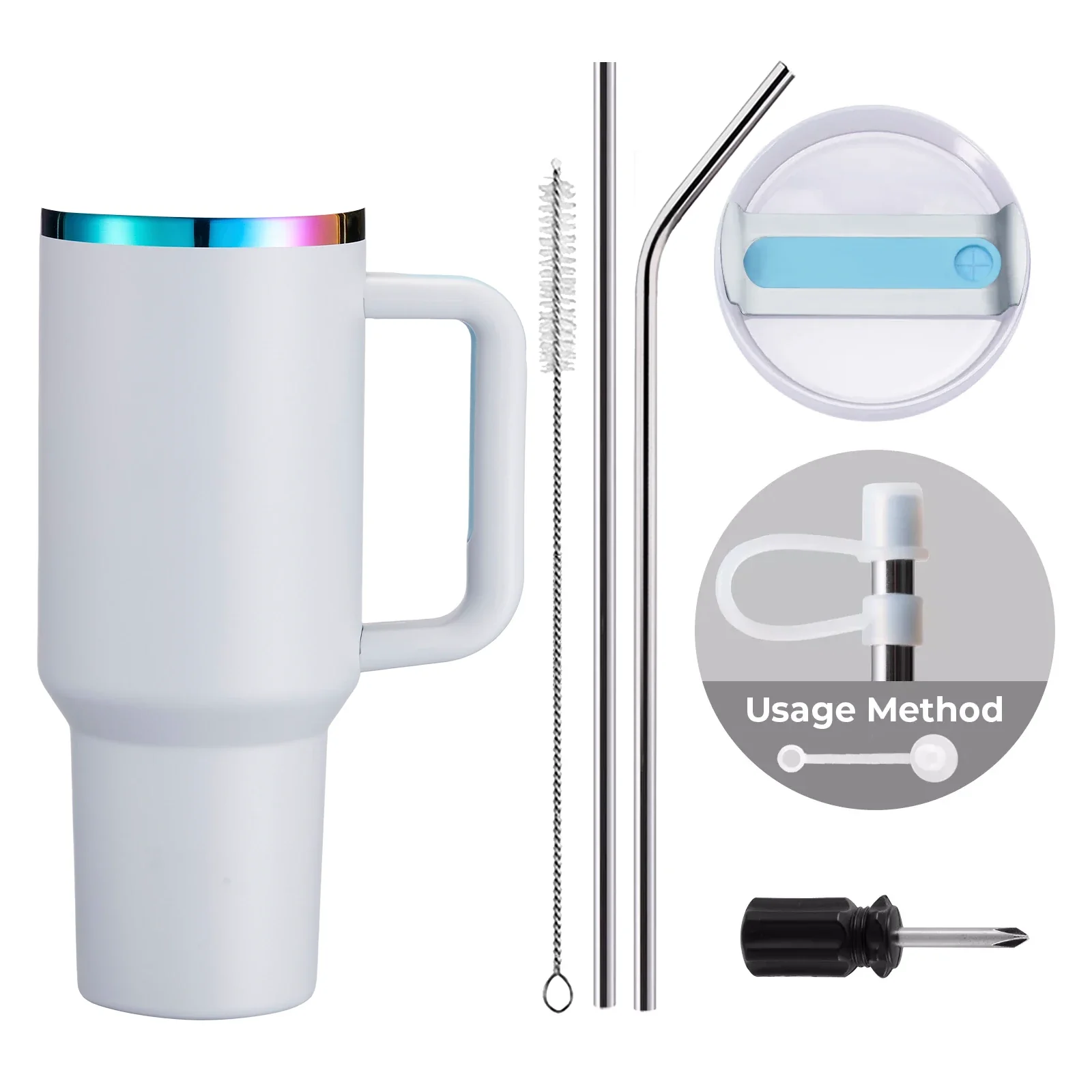40oz Stainless Steel Tumbler with Removable Handle - Image 80